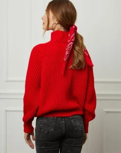 Pull 100% Laine Noa rouge-Fleur de cachemire Best