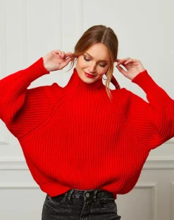 Pull 100% Laine Noa rouge-Fleur de cachemire Best