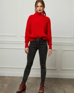 Pull 100% Laine Noa rouge-Fleur de cachemire Best