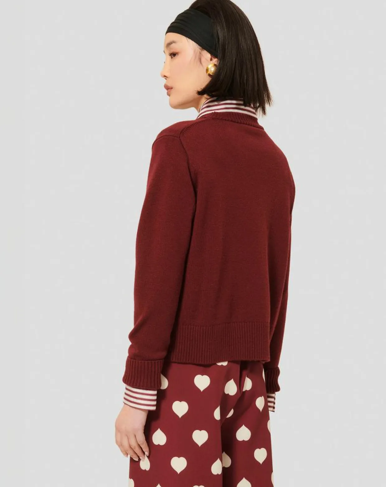 Femme Tara Jarmon Pulls^Pull 100% Laine Preppy bordeaux