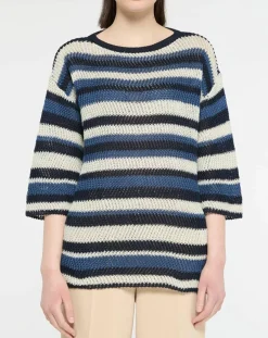 Pull 100% Lin Gentile bleu/multicolore-MaxMara Weekend Sale