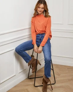 Pull Abby orange-Fleur de cachemire Discount