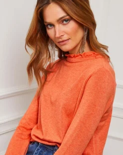 Pull Abby orange-Fleur de cachemire Discount