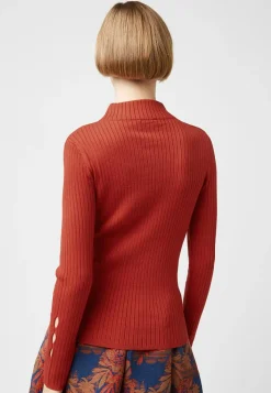 Pull, Abelle col montant ouvertures orange rouille-Rodier Sale