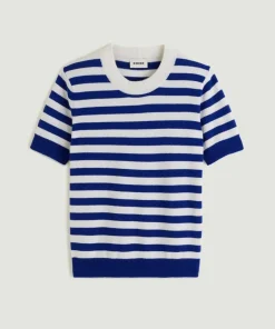 Pull Adlyne manches courtes rayé blanc-Rodier Hot