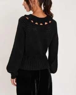 Femme Manoush Pulls^Pull ajouré Pointelle noir