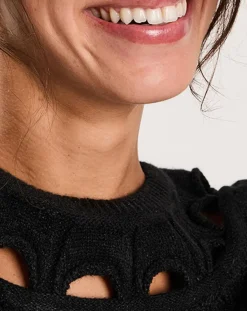 Femme Manoush Pulls^Pull ajouré Pointelle noir