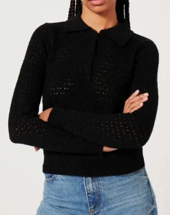 Pull ajouré Pointelle noir-Manoush Hot