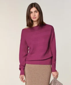 Pull Alanis 100% laine jacquard rose fuchsia-Rodier Clearance