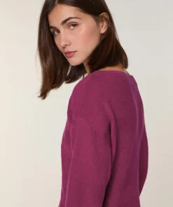 Pull Alanis 100% laine jacquard rose fuchsia-Rodier Clearance