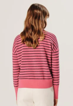 Femme Rodier Pulls^Pull Aliénor 100% Cachemire col rond, rayé orange corail