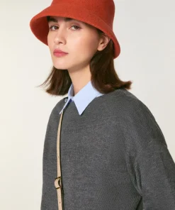 Pull Annouck 100% laine jacquard gris foncé-Rodier Outlet