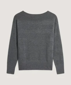 Pull Annouck 100% laine jacquard gris foncé-Rodier Outlet