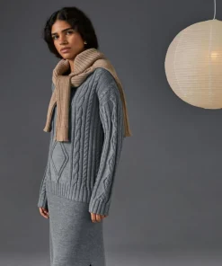 Femme Rodier Pulls^Pull Arlette 100% laine col rond torsades gris