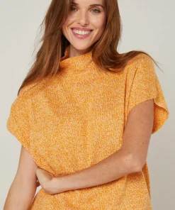 Pull Bachira col roulé sans manches jaune-Rodier Sale
