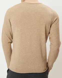 Homme Marc O'Polo Pulls^Pull bi-matière beige