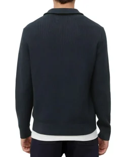 Homme Marc O'Polo Pulls^Pull Camioneur Cotelé bleu marine