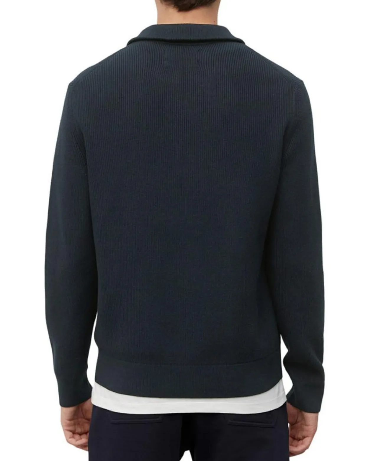 Homme Marc O'Polo Pulls^Pull Camioneur Cotelé bleu marine