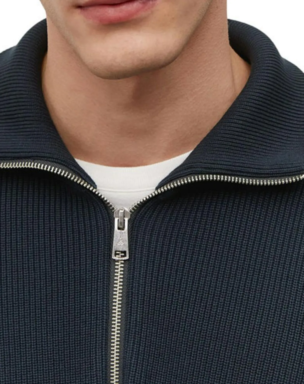 Homme Marc O'Polo Pulls^Pull Camioneur Cotelé bleu marine