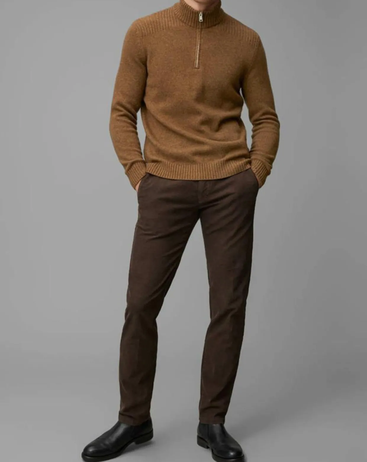 Pull Camionneur en Laine & Coton mélangés marron-Marc O'Polo Hot