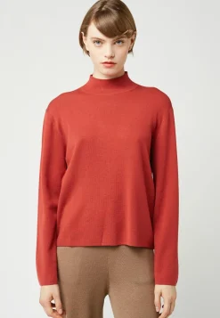 Pull Camélia col montant orange rouille-Rodier Discount
