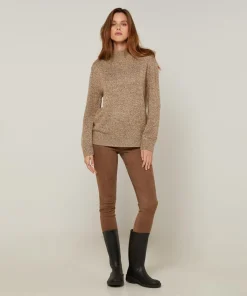 Pull chiné Leonarde col montant marron-Rodier