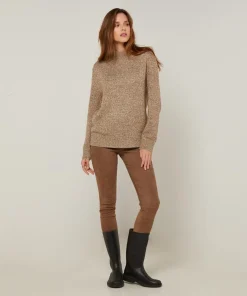 Pull chiné Leonarde col montant marron-Rodier