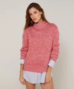 Femme Rodier Pulls^Pull chiné Victorine col montant rose