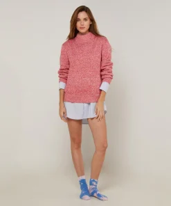 Femme Rodier Pulls^Pull chiné Victorine col montant rose