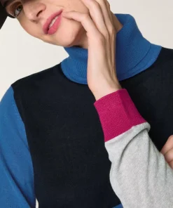 Femme Rodier Pulls^Pull Chloey 100% Laine col roulé multicolore bleu marine