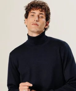 Homme Rodier Pulls^Pull Clément 100% laine col rond bleu nuit