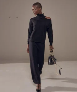 Femme Rodier Pulls^Pull Clémentine, col roulé, épaule denudée noir