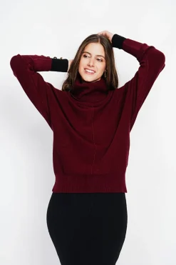 Femme Assuili Sweats^Pull col boule bordeaux