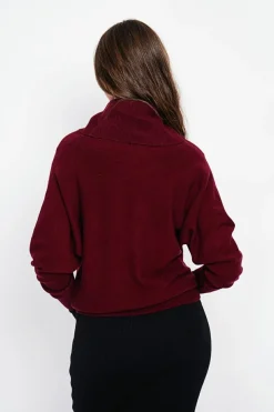 Femme Assuili Sweats^Pull col boule bordeaux