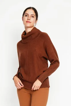 Femme Assuili Sweats^Pull col boule marron