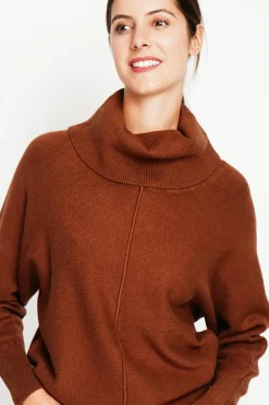 Femme Assuili Sweats^Pull col boule marron