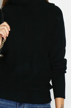 Pull col boule noir-Assuili
