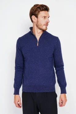 Pull col camionneur bleu nuit-C&Jo Clearance