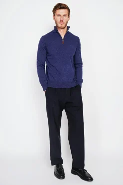 Pull col camionneur bleu nuit-C&Jo Clearance