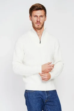 Pull col camionneur naturel-C&Jo Discount