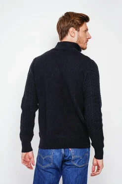 Pull col camionneur noir-C&Jo Online