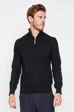 Pull col camionneur noir-C&Jo Best