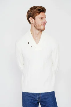 Homme C&Jo Pulls^Pull col châle naturel