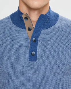 Homme Hackett London Pulls^Pull col montant Armur bleu moyen