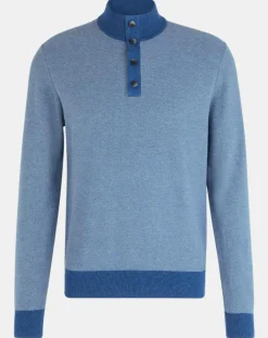 Homme Hackett London Pulls^Pull col montant Armur bleu moyen