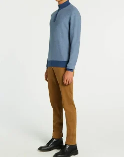 Homme Hackett London Pulls^Pull col montant Armur bleu moyen