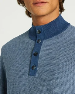 Homme Hackett London Pulls^Pull col montant Armur bleu moyen