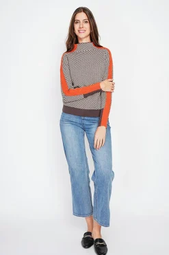 Pull col montant café-C&Jo