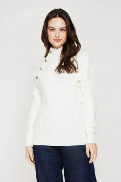 Femme C&Jo Pulls^Pull col montant naturel