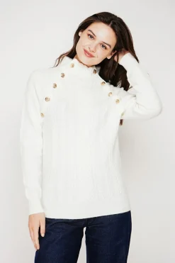 Femme C&Jo Pulls^Pull col montant naturel